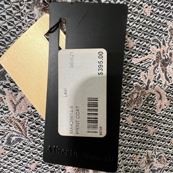 Alberto Makali Floral Metallic Jacquard Print Open Coat 6 - Picture 7 of 13